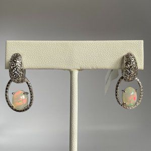 Ethiopian Welo Opal Clasp Earrings